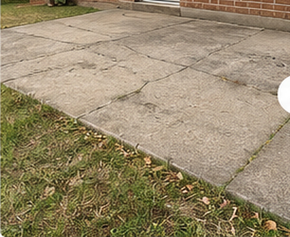 Backyard before concrete patio installation