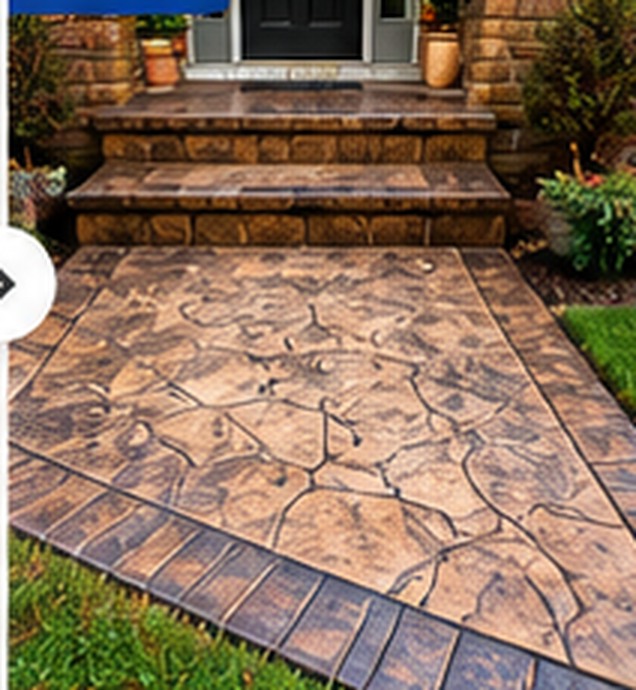 Entry walkway after stamped concrete installation