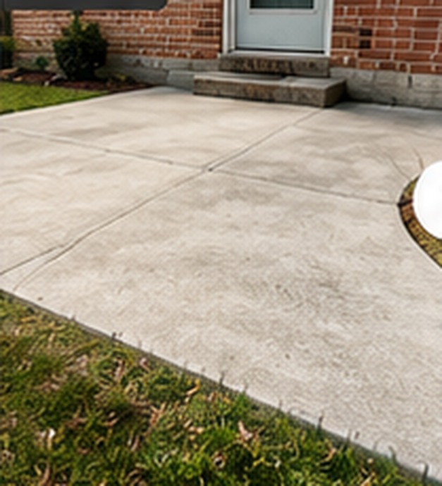Plain concrete area before stamped concrete upgrade